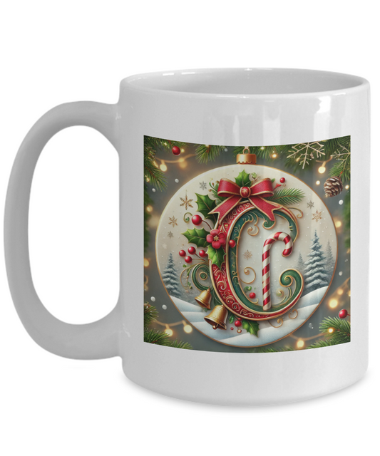 Christmas Letter C Mug