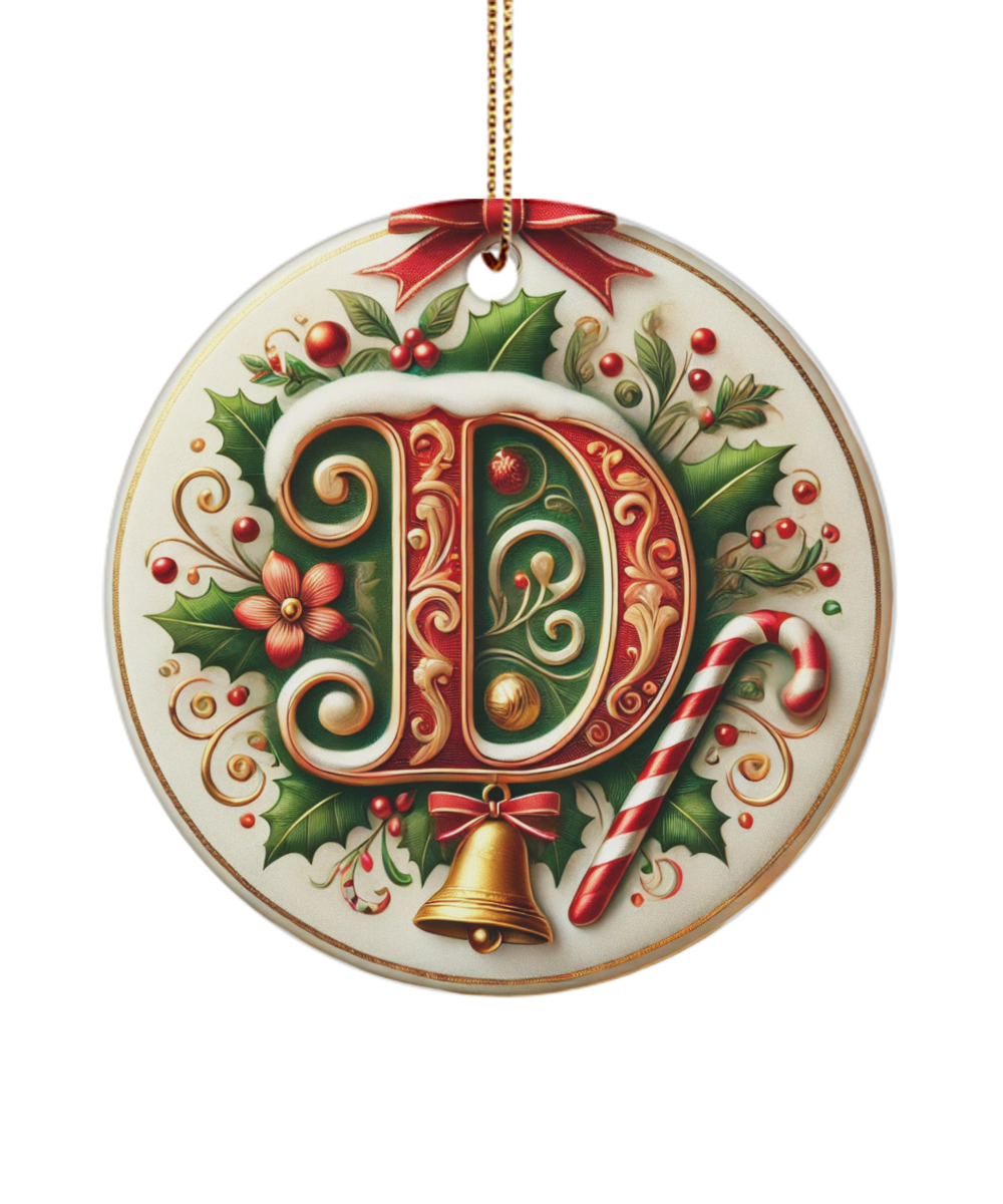 Christmas Letter D Ornament