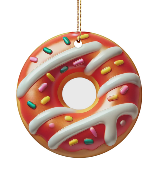 Creamy Glazed Donut with Sprinkles Ornament