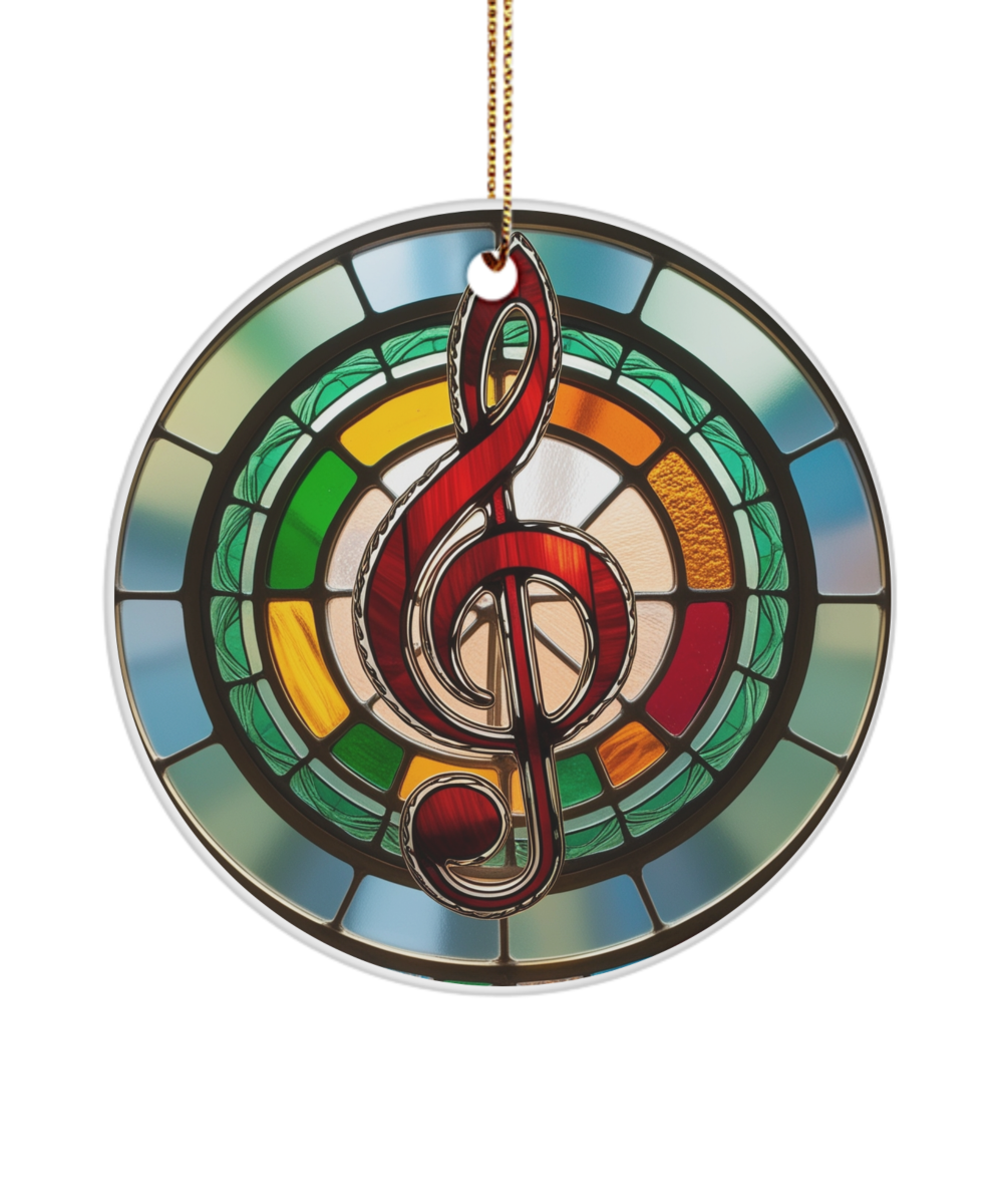 Music Treble Clef on Colorful Circles