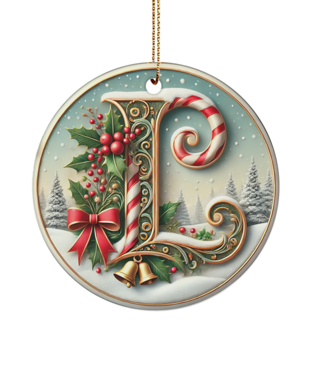 Christmas Letter L Ornament