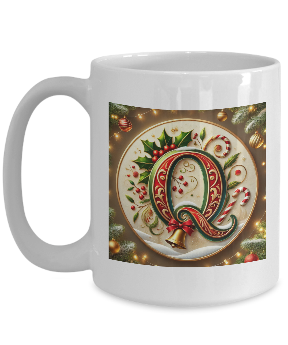 Christmas Letter Q Mug