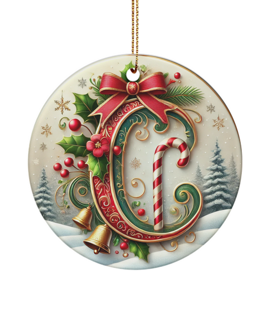 Christmas Letter C Ornament