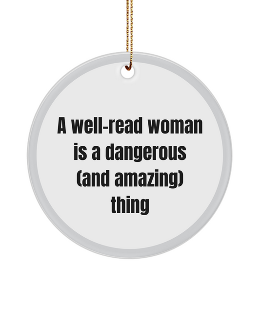 Well-read Woman Ornament for Book Lovers, Collectors