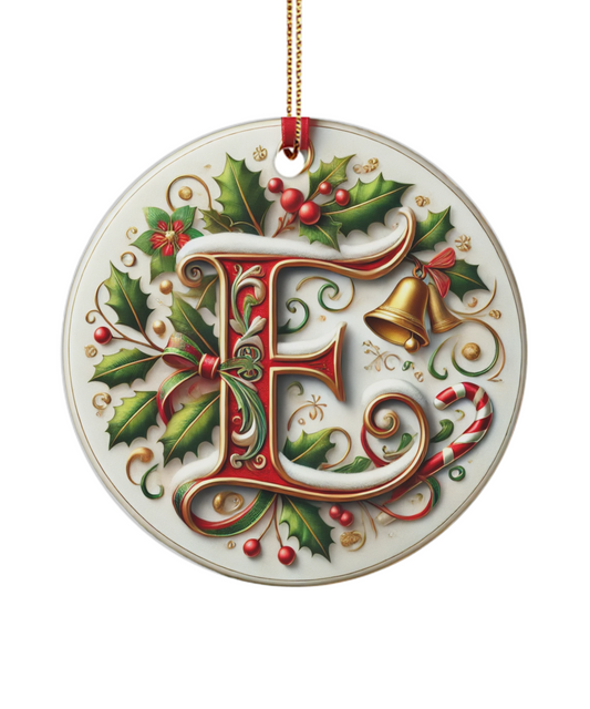 Christmas Letter E Ornament