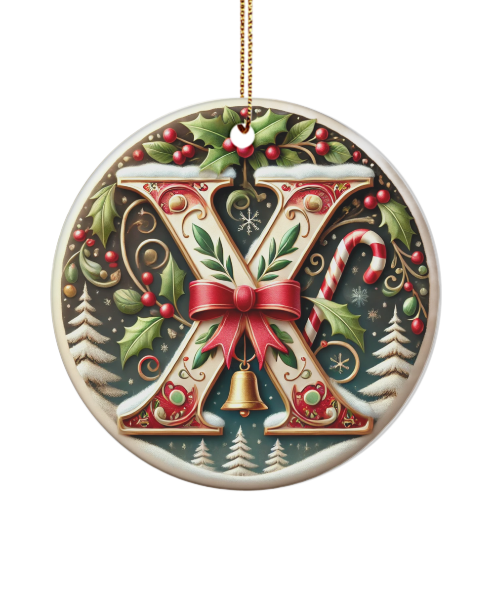 Christmas Letter X Ornament