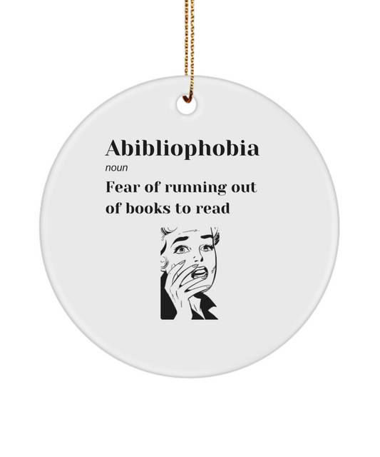 Abibliophobia Ornament for Book Lovers, Collectors