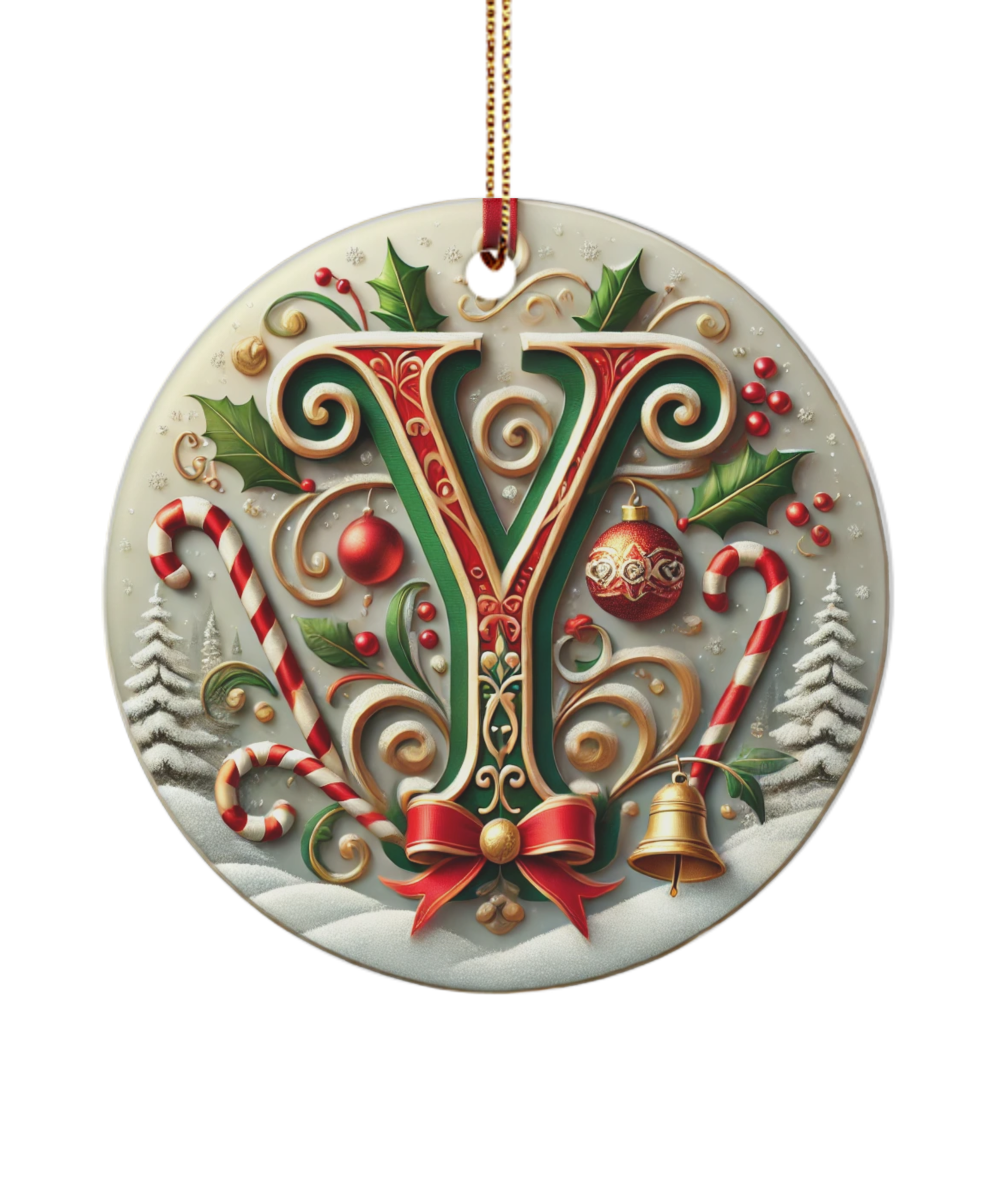 Christmas Letter Y Ornament