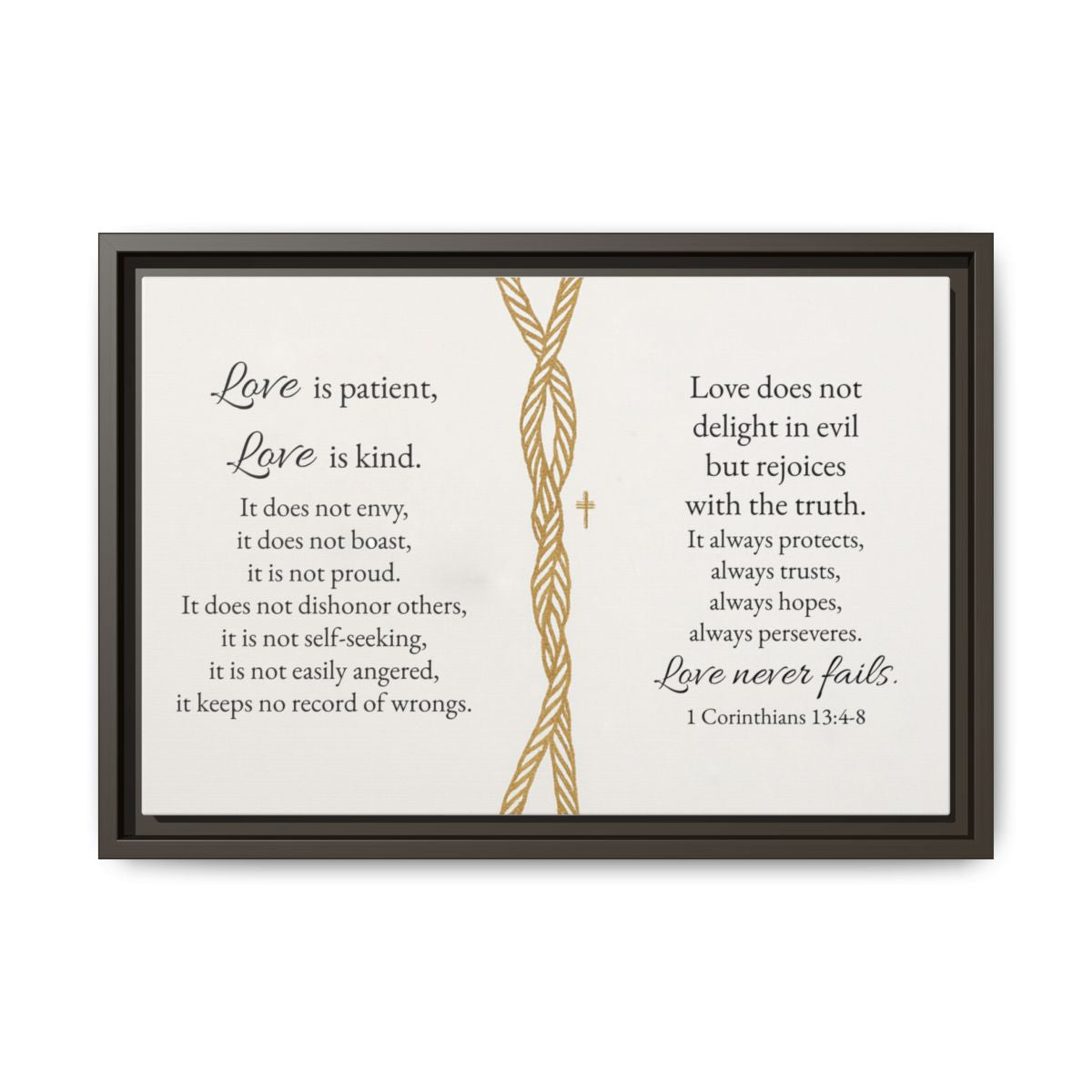 Love Is Patient Framed Wall Canvas