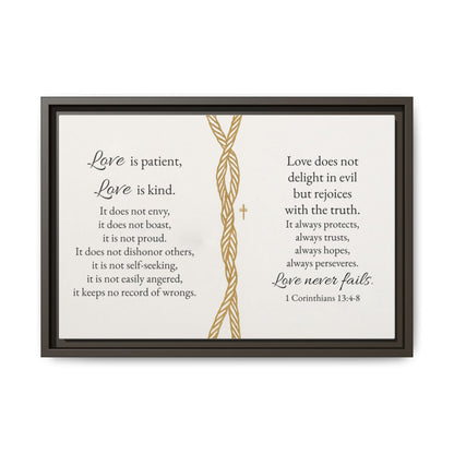 Love Is Patient Framed Wall Canvas