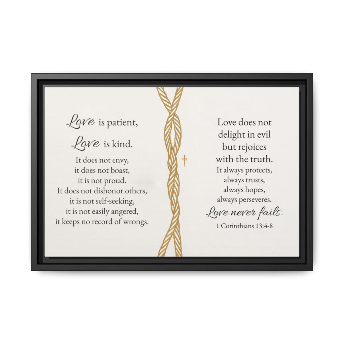 Love Is Patient Framed Wall Canvas