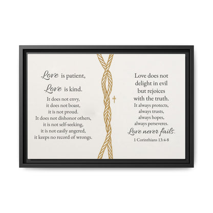 Love Is Patient Framed Wall Canvas