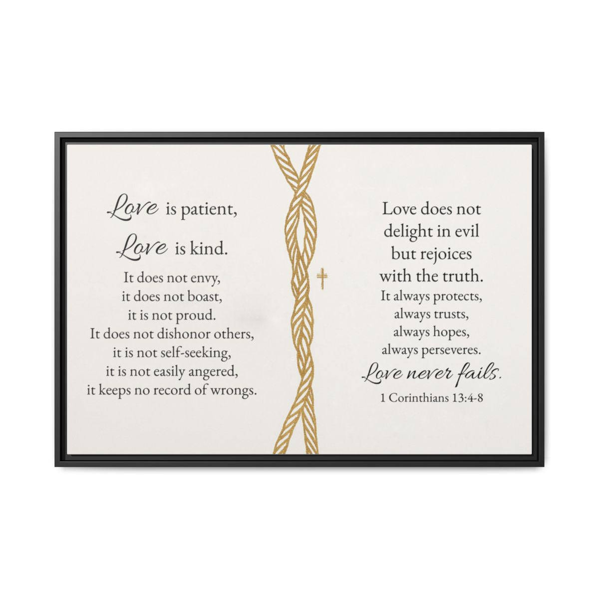 Love Is Patient Framed Wall Canvas