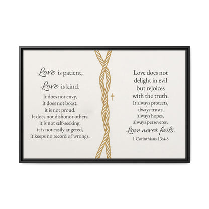 Love Is Patient Framed Wall Canvas