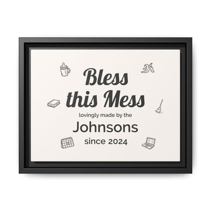 Bless this Mess Personalized Wall Canvas