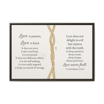 Love Is Patient Framed Wall Canvas