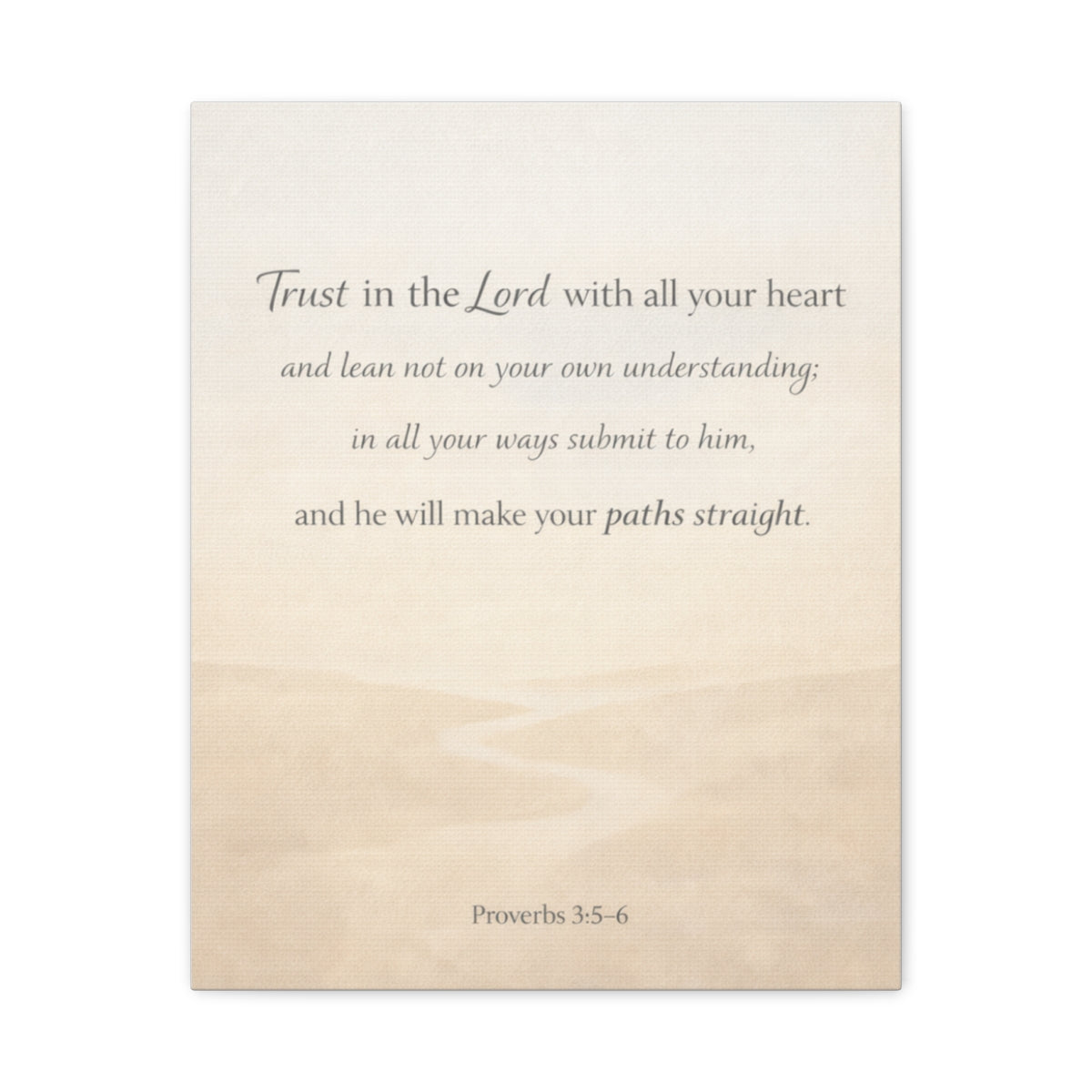 Trust in the Lord – Proverbs 3:5–6 Scripture Wall Canvas