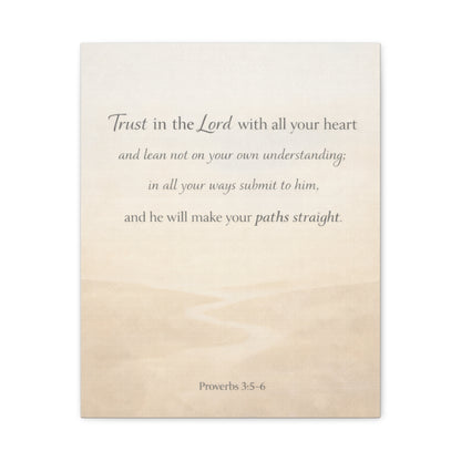 Trust in the Lord – Proverbs 3:5–6 Scripture Wall Canvas
