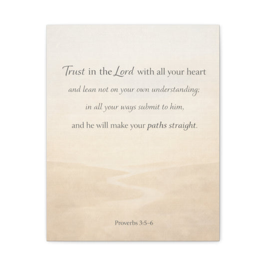 Trust in the Lord – Proverbs 3:5–6 Scripture Wall Canvas