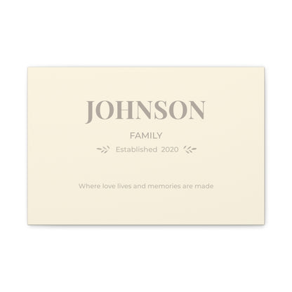 Personalized Family Name Wall Canvas