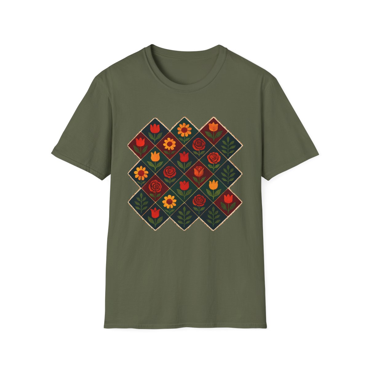 Folk Diamond Floral T-shirt