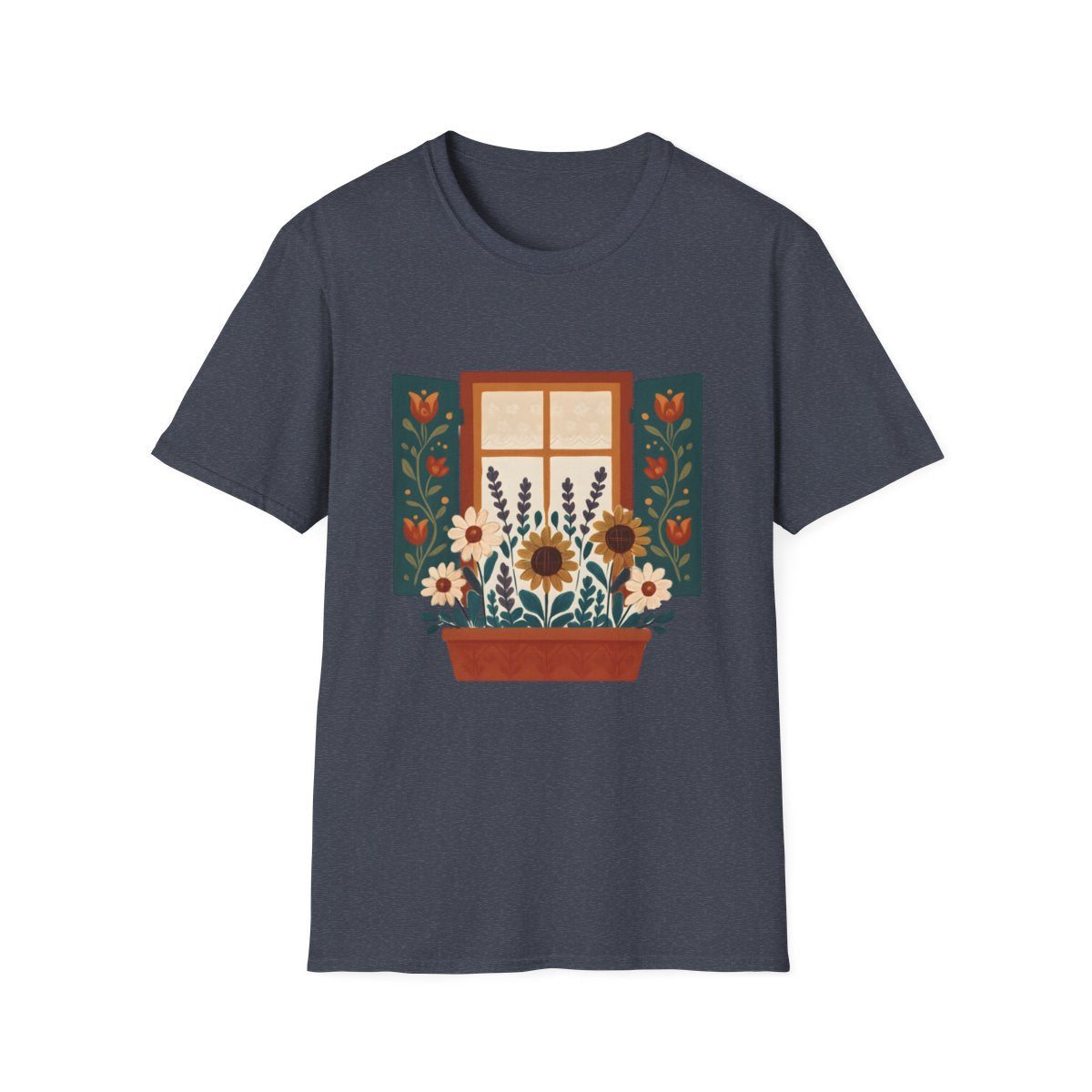 Folk Window Box Garden T-shirt