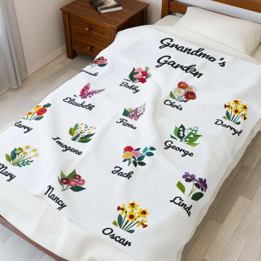 Grandma's Garden Plush Blanket